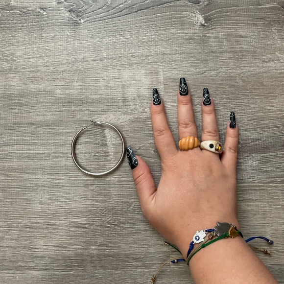 silver hoops - Picture 3 of 3